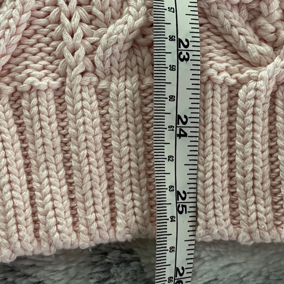 Chaps  RALF LAUREN PINK CABLE KNIT  SWEATER ,size L - Picture 6 of 8